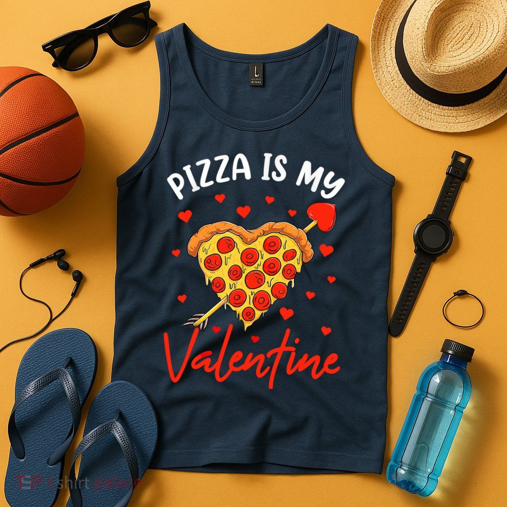 Pizza Is My Valentine Funny Valentines Day Matching Boy Girl Tank Top