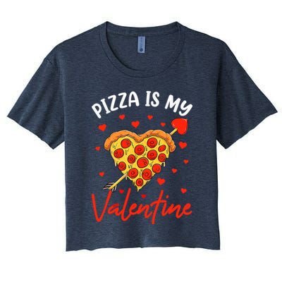 Pizza Is My Valentine Funny Valentines Day Matching Boy Girl Crop Top