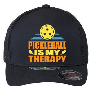 Pickleball Is My Therapy Funny Pickleball Flexfit Unipanel Trucker Cap