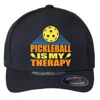 Pickleball Is My Therapy Funny Pickleball Flexfit Unipanel Trucker Cap