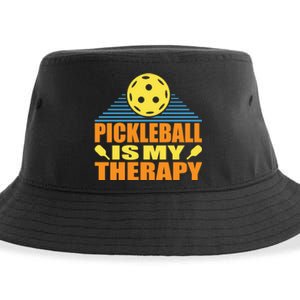 Pickleball Is My Therapy Funny Pickleball Sustainable Bucket Hat