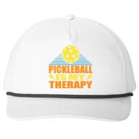 Pickleball Is My Therapy Funny Pickleball Snapback Five-Panel Rope Hat