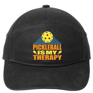 Pickleball Is My Therapy Funny Pickleball 7-Panel Snapback Hat