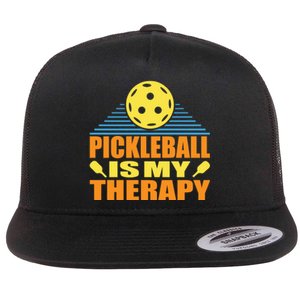 Pickleball Is My Therapy Funny Pickleball Flat Bill Trucker Hat