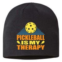 Pickleball Is My Therapy Funny Pickleball Sustainable Beanie