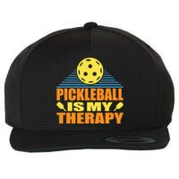 Pickleball Is My Therapy Funny Pickleball Wool Snapback Cap