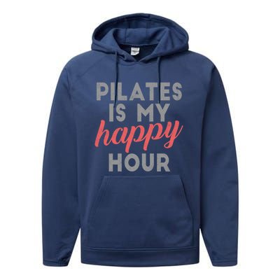 Pilates Is My Happy Hour Gift Performance Fleece Hoodie