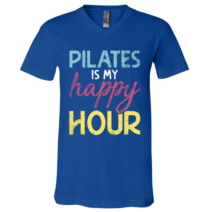 Pilates Is My Happy Hour Workout Gym Gift And Cool Gift V-Neck T-Shirt