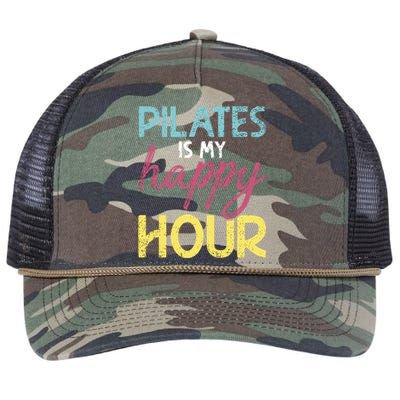 Pilates Is My Happy Hour Workout Gym Gift And Cool Gift Retro Rope Trucker Hat Cap