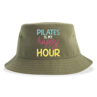 Pilates Is My Happy Hour Workout Gym Gift And Cool Gift Sustainable Bucket Hat