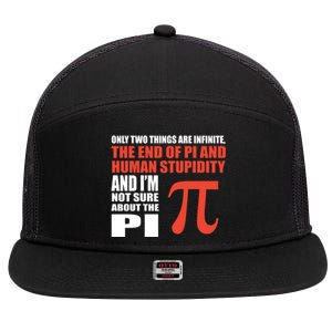 Pi In Math 3 14 Number Symbol For Math Teacher Cute Gift 7 Panel Mesh Trucker Snapback Hat