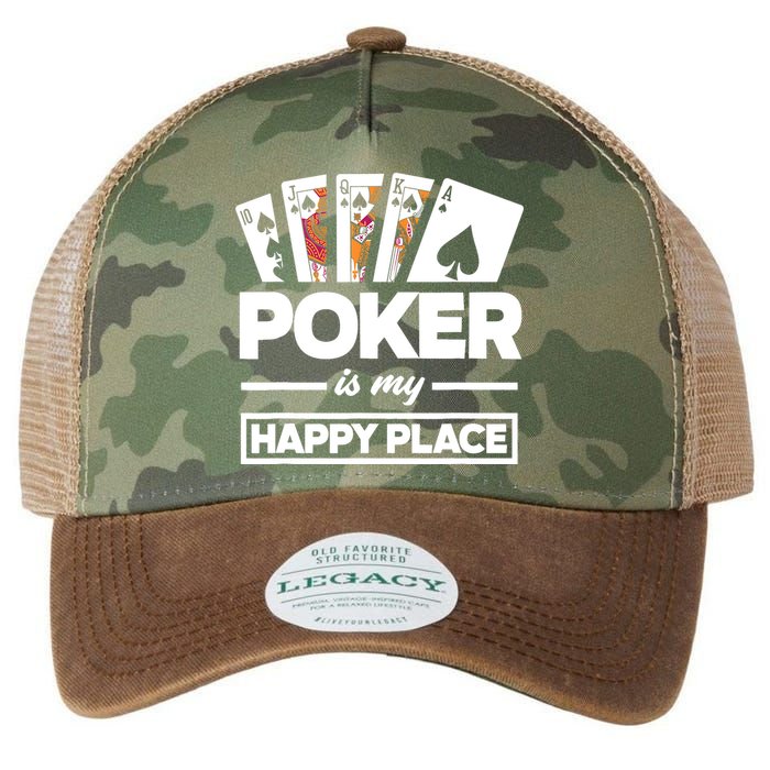Poker Is My Happy Place Funny Poker Player Poker Legacy Tie Dye Trucker Hat