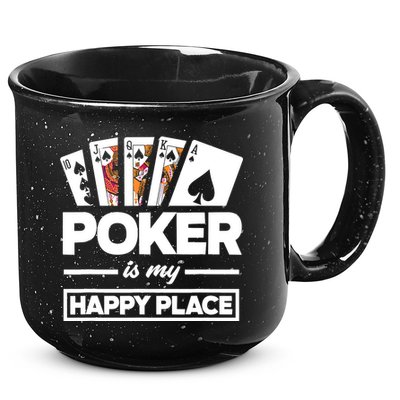 Poker Is My Happy Place Funny Poker Player Poker 15oz Campfire Ceramic Mug