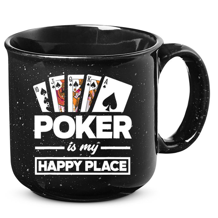 Poker Is My Happy Place Funny Poker Player Poker 15oz Campfire Ceramic Mug
