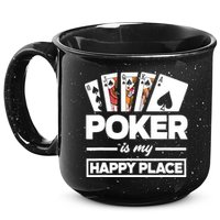 Poker Is My Happy Place Funny Poker Player Poker 15oz Campfire Ceramic Mug