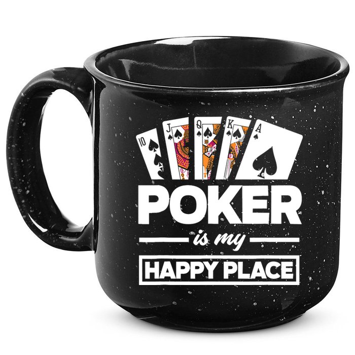 Poker Is My Happy Place Funny Poker Player Poker 15oz Campfire Ceramic Mug