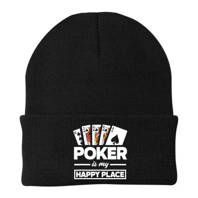 Poker Is My Happy Place Funny Poker Player Poker Beanie