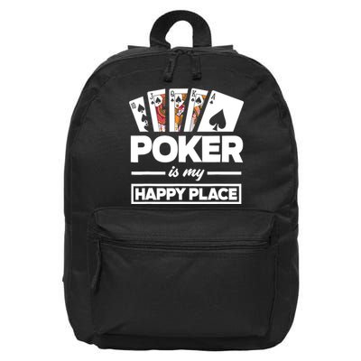 Poker Is My Happy Place Funny Poker Player Poker 16 in Basic Backpack