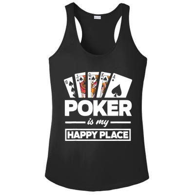 Poker Is My Happy Place Funny Poker Player Poker Ladies PosiCharge Competitor Racerback Tank