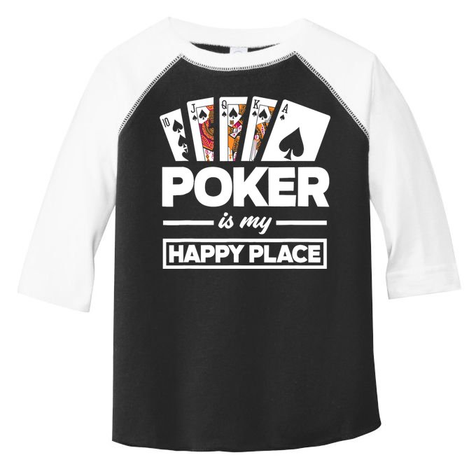 Poker Is My Happy Place Funny Poker Player Poker Toddler Fine Jersey T-Shirt