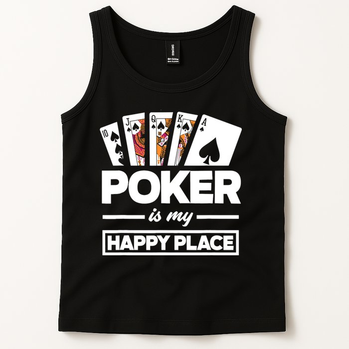 Poker Is My Happy Place Funny Poker Player Poker Tank Top