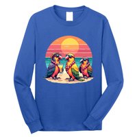 Parrots Ing Margarita On Summer Vintage Group Bird Gift Long Sleeve Shirt