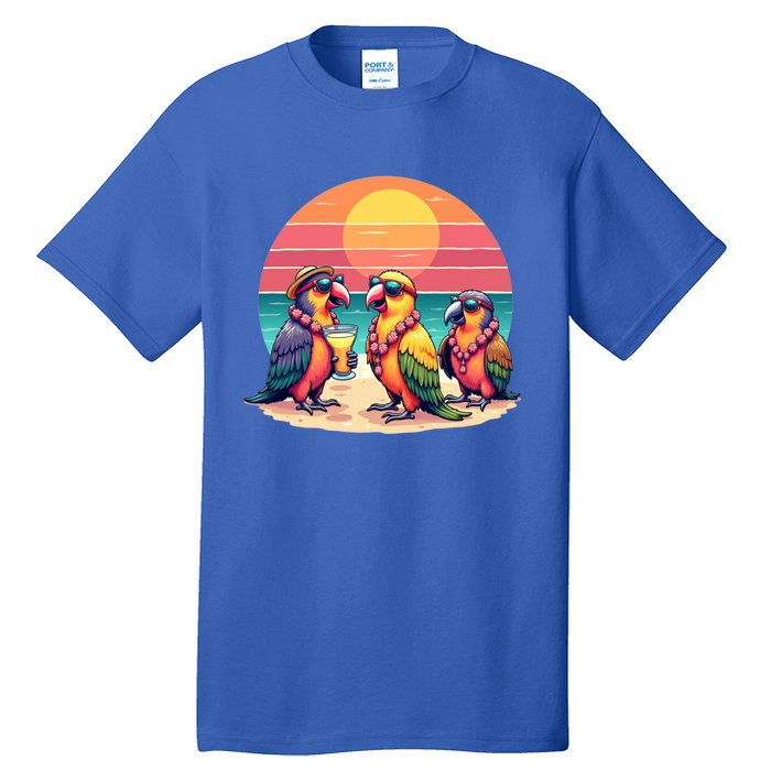 Parrots Ing Margarita On Summer Vintage Group Bird Gift Tall T-Shirt