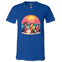 Parrots Ing Margarita On Summer Vintage Group Bird Gift V-Neck T-Shirt