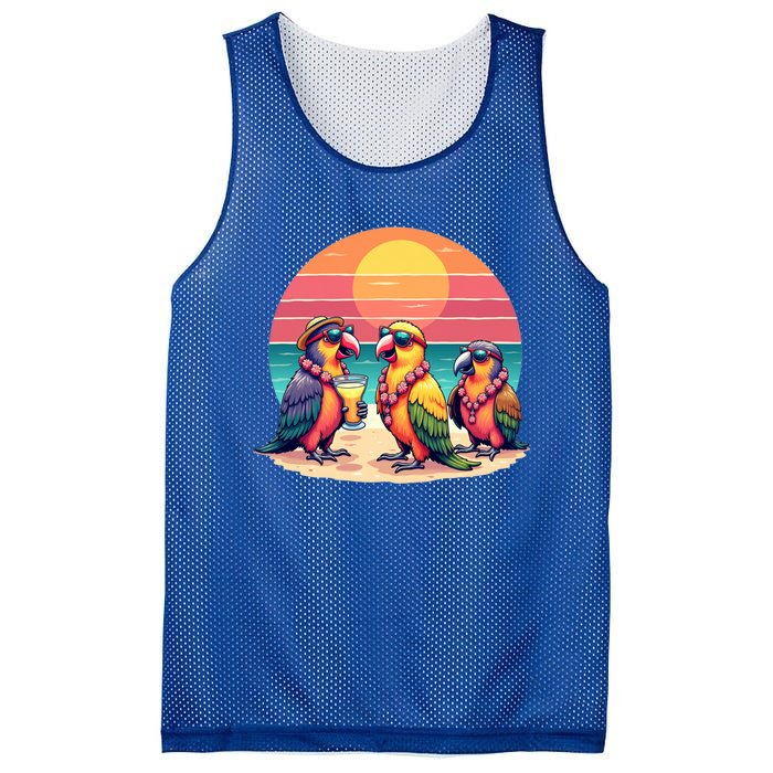 Parrots Ing Margarita On Summer Vintage Group Bird Gift Mesh Reversible Basketball Jersey Tank