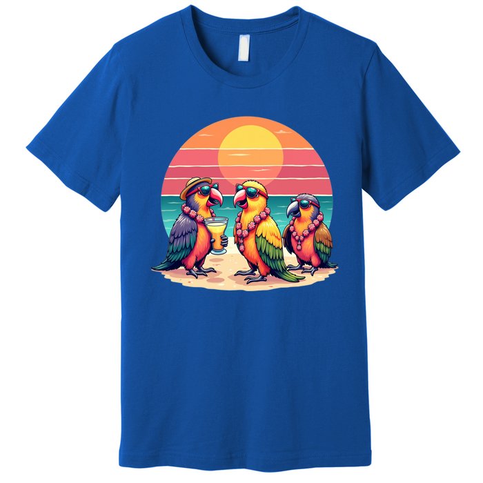 Parrots Ing Margarita On Summer Vintage Group Bird Gift Premium T-Shirt