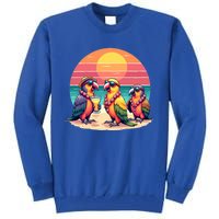 Parrots Ing Margarita On Summer Vintage Group Bird Gift Tall Sweatshirt