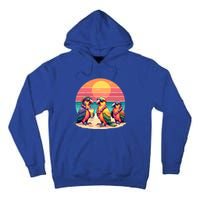 Parrots Ing Margarita On Summer Vintage Group Bird Gift Tall Hoodie