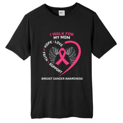 Pink In Memory Of I Walk My Mom Breast Cancer Awareness Tall Fusion ChromaSoft Performance T-Shirt