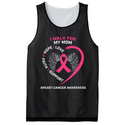 Pink In Memory Of I Walk My Mom Breast Cancer Awareness Mesh Reversible Basketball Jersey Tank