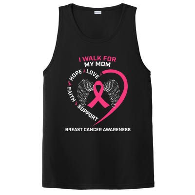 Pink In Memory Of I Walk My Mom Breast Cancer Awareness PosiCharge Competitor Tank