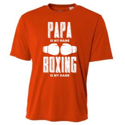 Papa Is My Name Boxing Is My Game Boxers Dad Gift Cooling Performance Crew T-Shirt