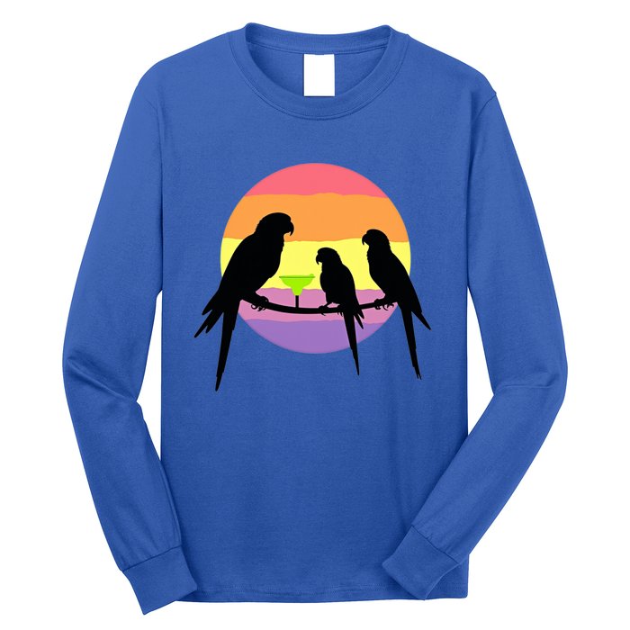 Parrots Ing Margarita On Summer Vintage Group Bird Funny Gift Long Sleeve Shirt