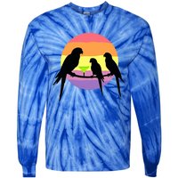 Parrots Ing Margarita On Summer Vintage Group Bird Funny Gift Tie-Dye Long Sleeve Shirt