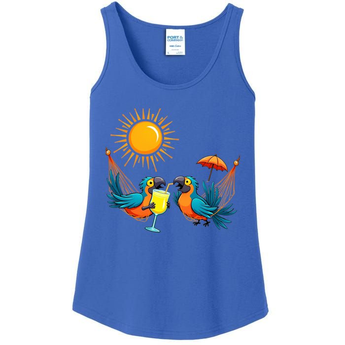 Parrots Ing Margarita On Summer Vintage Group Bird Gift Ladies Essential Tank