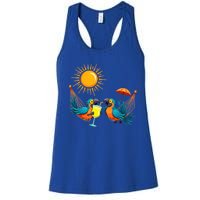 Parrots Ing Margarita On Summer Vintage Group Bird Gift Women's Racerback Tank