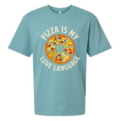 Pizza Is My Love Language Food Lover Pizza Baker Sueded Cloud Jersey T-Shirt