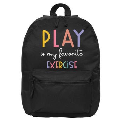 Play Is My Favorite Exercise Cute Pediatric Physical Therapy 16 in Basic Backpack