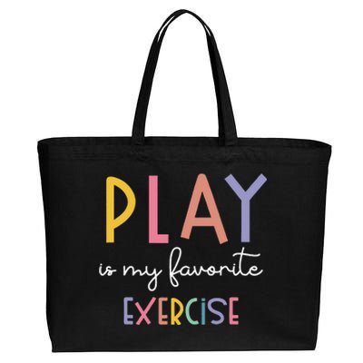 Play Is My Favorite Exercise Cute Pediatric Physical Therapy Cotton Canvas Jumbo Tote