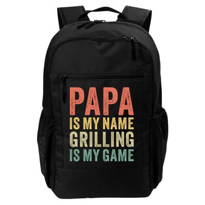 Papa Is My Name Grilling Is My Game Bbq Dad Father's Day Gift Backpack