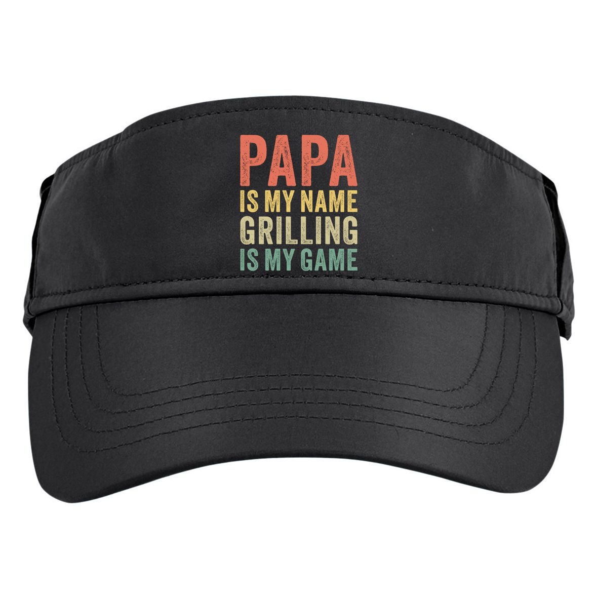 Papa Is My Name Grilling Is My Game Bbq Dad Father's Day Gift Adult Drive Performance Visor