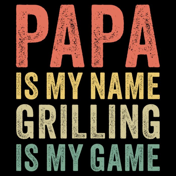 Papa Is My Name Grilling Is My Game Bbq Dad Father's Day Gift Flat Bill Trucker Hat