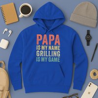 Papa Is My Name Grilling Is My Game Bbq Dad Father's Day Gift Hoodie