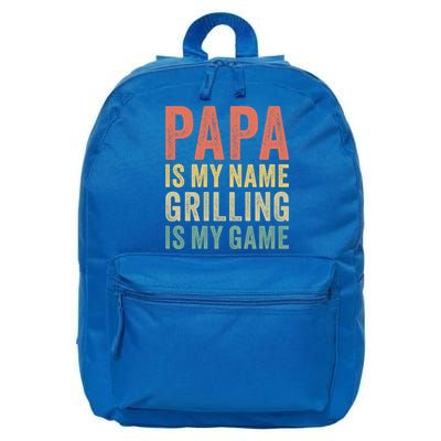 Papa Is My Name Grilling Is My Game Bbq Dad Father's Day Gift 16 in Basic Backpack