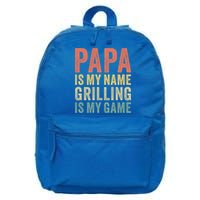 Papa Is My Name Grilling Is My Game Bbq Dad Father's Day Gift 16 in Basic Backpack