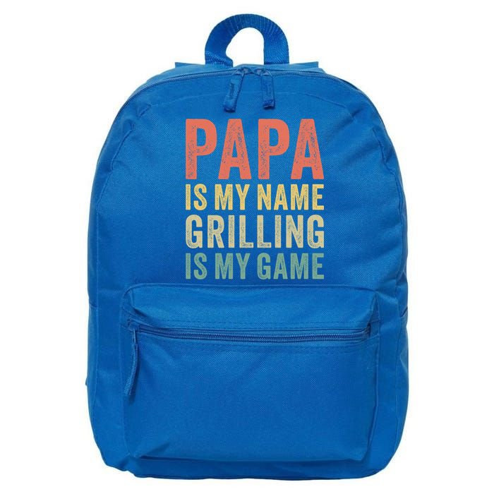 Papa Is My Name Grilling Is My Game Bbq Dad Father's Day Gift 16 in Basic Backpack